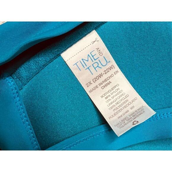 BOGOF Time and Tru Ruched Padded Swim Bikini Top Trap sz 2X (20W-22W) Vacation - Picture 4 of 7